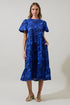 City Swiss Papillon Puff Sleeve Midi Dress